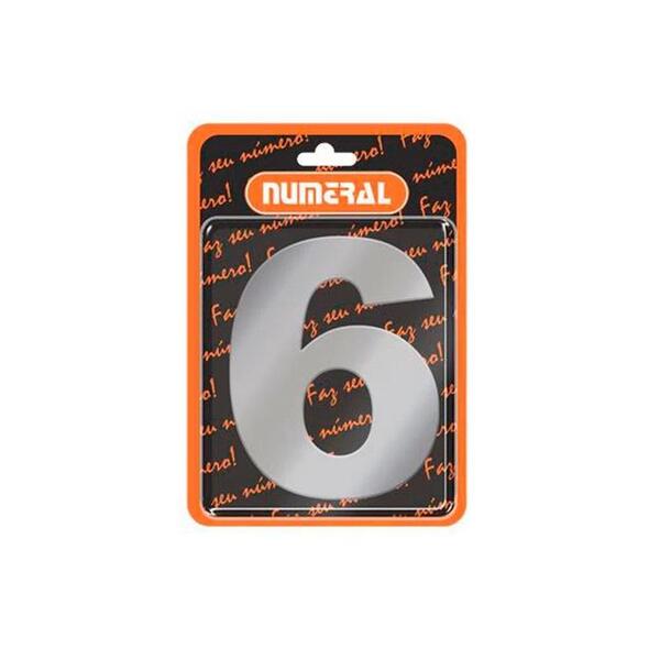 Algarismo 6 Numeral 125mm Aço Escovado 400-6