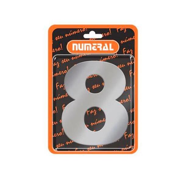 Algarismo 8 Numeral 125mm Aço Escovado 400-8