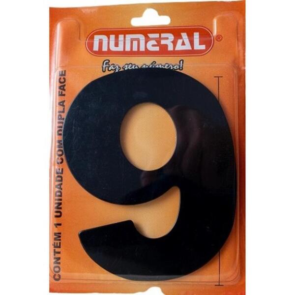 Algarismo 9 Numeral 125mm Preto 600-9