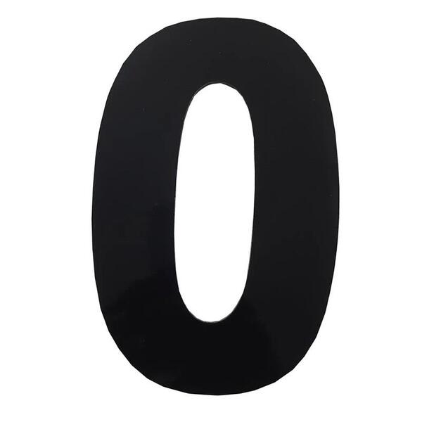 Algarismo Grande 0 Numeral 185mm Preto 685-0