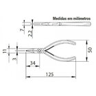 Alicate Bico Meia-cana Curto 4.1/2 Para Eletricista - 219051b