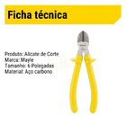 Alicate Corte Diagonal Mayle Amarelo 6