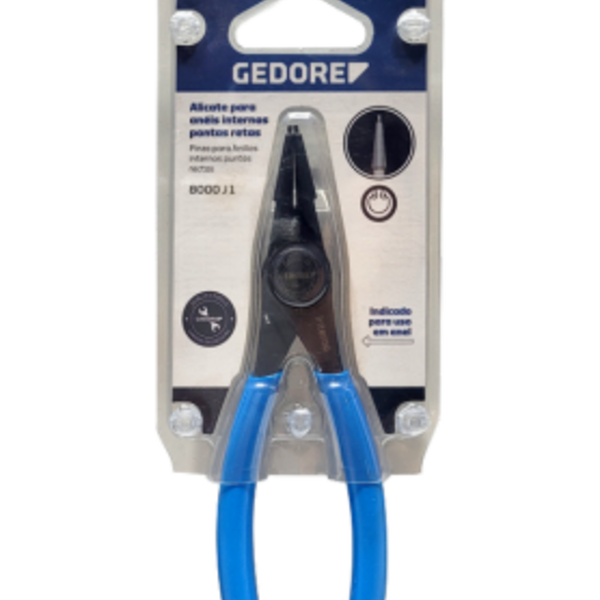 Alicate Para Anéis Internos Pontas Retas (8000-J1) - Gedore