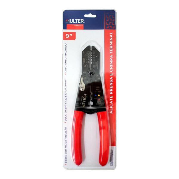 Alicate Prensa E Crimpa Hulter Terminal 9 Ht5ad1f