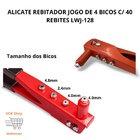 Alicate Rebitador Jogo 4 Bicos C/ 40 Rebites Lwj-128 Luatek