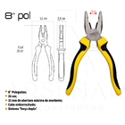 Alicate Universal 8 Polegadas Cabo Emborrachado Profissional
