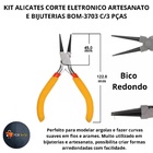 Alicates Corte Diagonal Meia Cana Bico Redondo Jogo Kit 3 Pcs