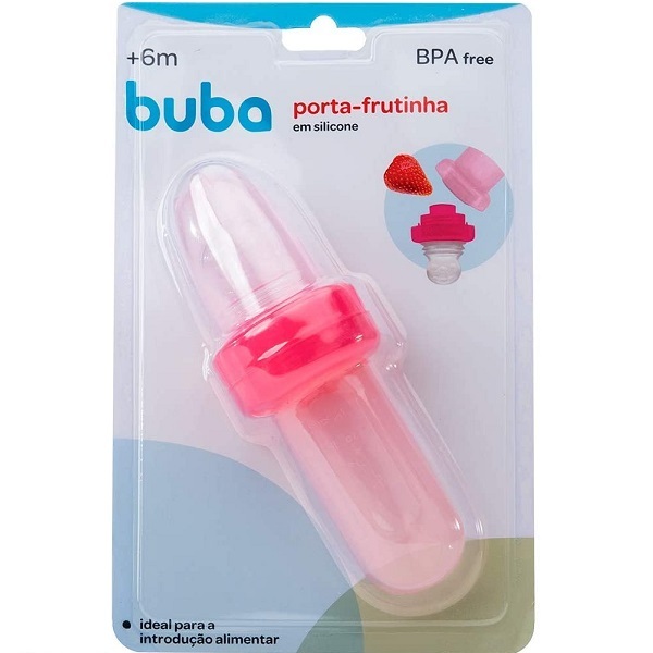 Alimentador De Silicone Porta Frutas Buba - Rosa