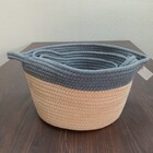 Allegra Cesta Decorativa Organizadora Cachepô Tecido Cinza 3