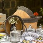 Allegra Cesta Decorativa Organizadora Cachepô Tecido Cinza 3