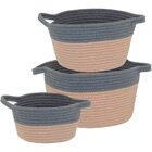 Allegra Cesta Decorativa Organizadora Cachepô Tecido Cinza 3