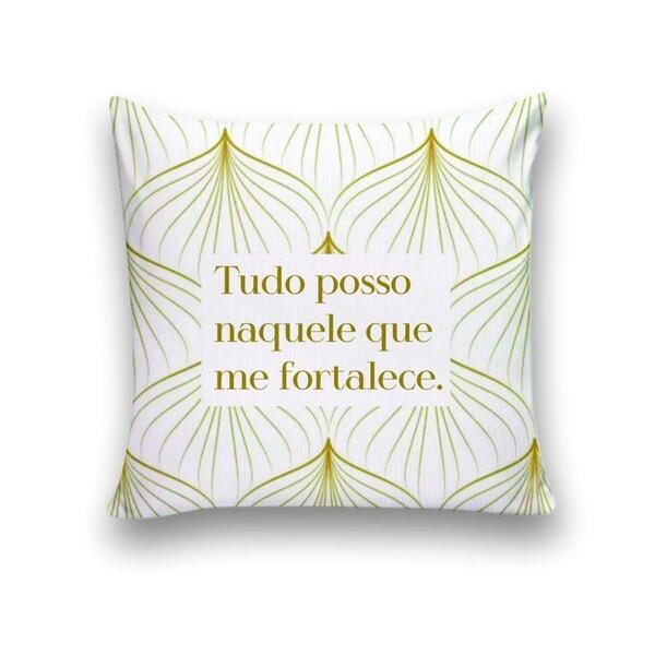 Almofada 25x25 Cheias Tudo Posso Naquele Que Me Fortalece