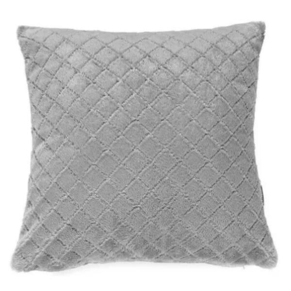 Almofada 45x45cm Plush Com Zipe Inove Liso Cinza Cromo