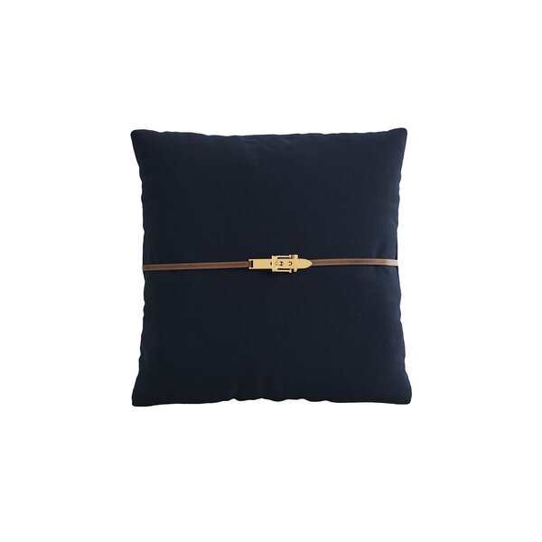 Almofada 50x50cm Em Linho Texas Alves Pereira Azul Marinho