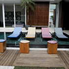 Almofada Redonda 40X40cm Microfibra Estampada Listrada Azul Royal Próxima Têxtil