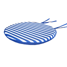 Almofada Redonda 40X40cm Microfibra Estampada Listrada Azul Royal Próxima Têxtil