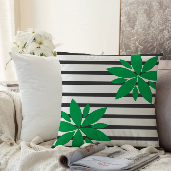 Almofada Algodão Estampada Cecile 40x40cm Preto - Capa Com En