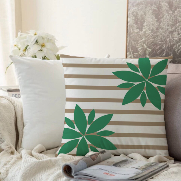 Almofada Algodão Estampada Cecile 40x40cm Verde - Capa Com En