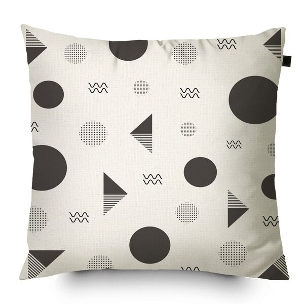 Almofada Algodão Estampada Desenhos 40x40cm Preto - Capa Com