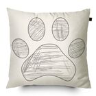 Almofada Algodão Estampada Pata 40x40cm Cinza - Capa Com Ench