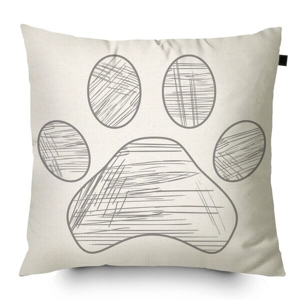 Almofada Algodão Estampada Pata 40x40cm Cinza - Somente Capa