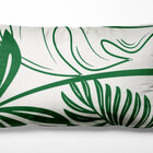 Almofada Algodão Retangular Estampada Folhas 30x50cm Verde -