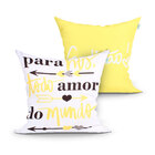 Almofada Amarela Decorativa Para Quarto 2 Unidades 45cm X 45c
