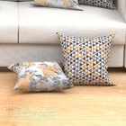 Almofada Amarela Floral E Geométrica Composê 4 Unidades 45cm