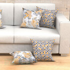 Almofada Amarela Floral E Geométrica Composê 4 Unidades 45cm