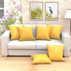 Almofada Amarela Para Sala Grande Jacquard 60cm X 60cm 2 Unid