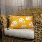 Almofada Quadrada Arcos Velveteen Terracota 28x48cm