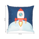 Almofada Astro Foguete 43x43cm Marinho