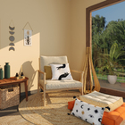 Almofada Quadrada Astrologia Velveteen Branca e Preta 28x48cm