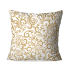 Almofada Avulsa Branco Com Arabesco Dourado