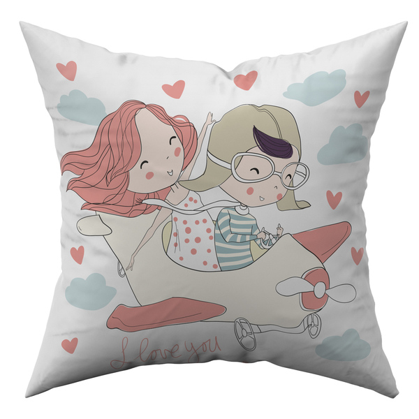 Almofada Avulsa Cheia Namorados Casal Romântico 45cm X 45cm C