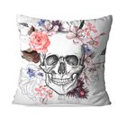 Almofada Avulsa Decorativa Caveira Floral