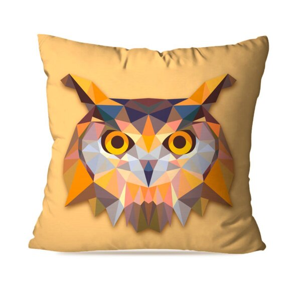Almofada Avulsa Decorativa Coruja Geométrica