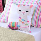 Almofada Avulsa Lhama Rosa/caqui 45cm X 45cm C/ Refil