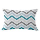 Almofada Baguete Own Chevron Cinza E Verdes - 45x32 Cm