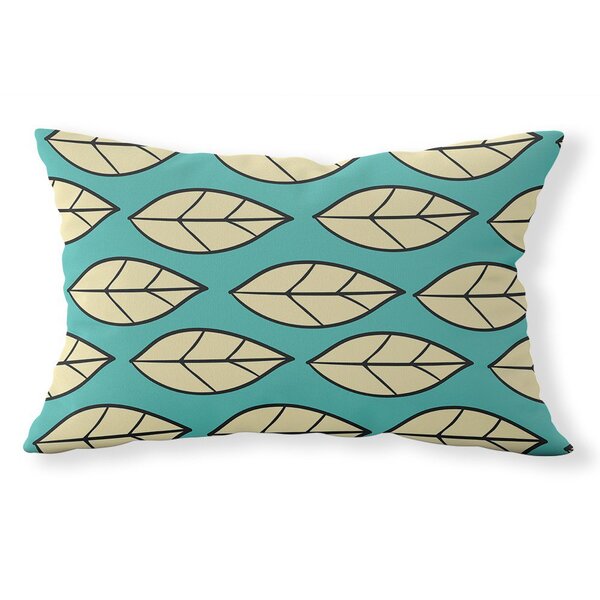 Almofada Baguete Own Fundo Verde Com Folhas - 45x32 Cm