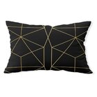 Almofada Baguete Own Geométrica Preta E Gold - 45x32 Cm