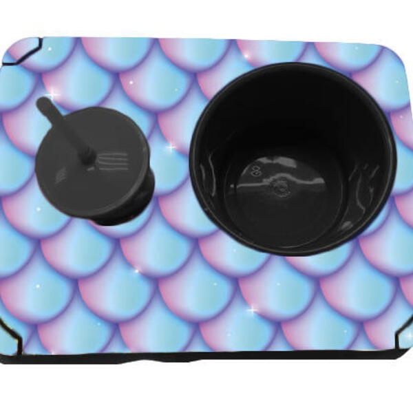 Almofada Bandeja Pipoca Balde E 1 Copo Personalizado Escamas