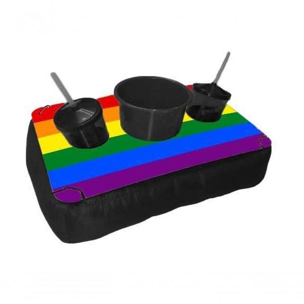 Almofada Bandeja Pipoca Balde E 2 Copos Bandeira Lgbtqi+