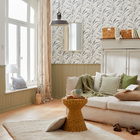 Almofada Retangular Benisa Algodão Azul e Branca 30x50cm