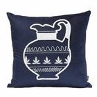 Almofada Bordada Azul Marinho 50x50 Veludo Com Enchimento