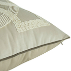 Almofada Bordada Decorativa Com Aplique Bege 50x50 Veludo Com