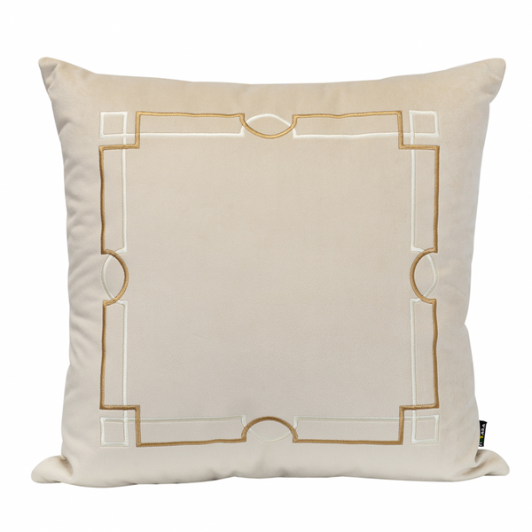 Almofada Bordada Geométrica 50x50 Veludo Com Enchimento