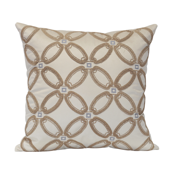 Almofada Bordada Geométrica 50x50 Veludo Com Enchimento