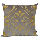 Almofada Bordada Geométrica Marrom 50x50 Veludo Com Enchimento