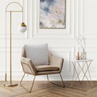 Almofada Botão Lounge Ráfia 40x40cm - Artesanal Teares - Marrom Claro